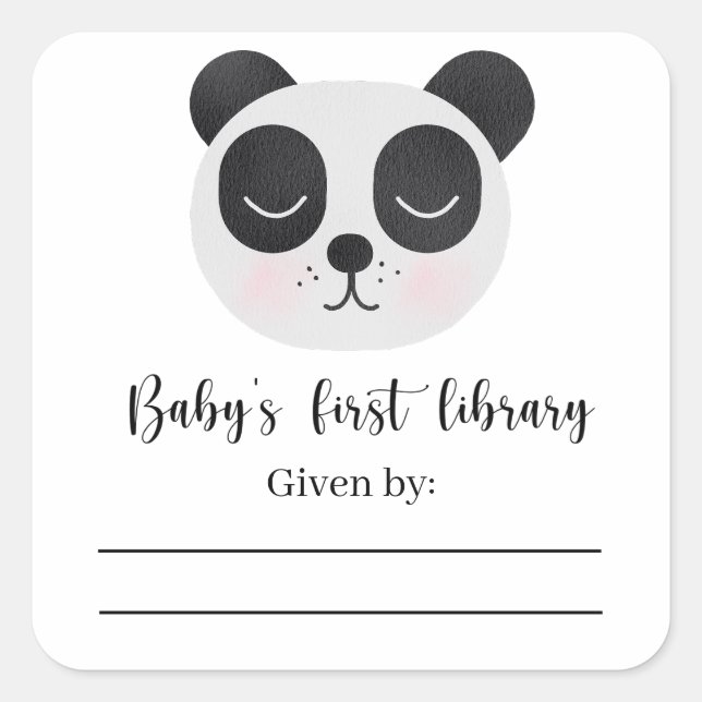 Baby Panda Bear - Étiquette de livre pour Baby Sho (Devant)