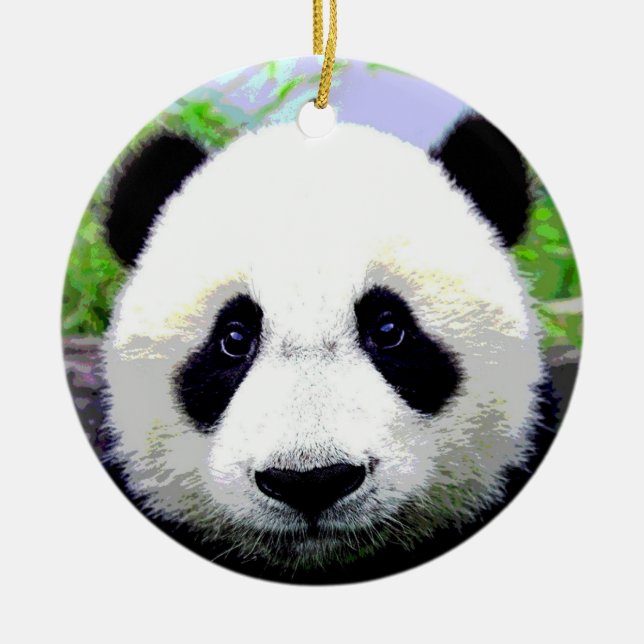 Baby Panda Ceramic Ornament (Front)