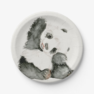 Baby Panda   Cute & Furry Paper Plate