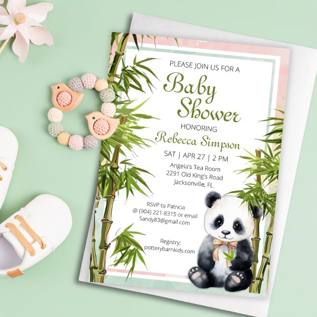 Baby Panda Genre Neutre Baby shower Invitation (Créateur téléchargé)