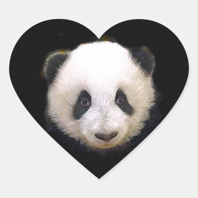 Baby Panda Heart Sticker (Front)