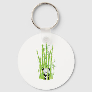 Baby Panda in Bamboo Forest Keychain