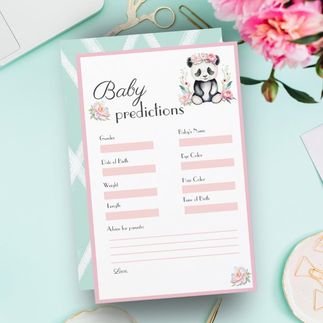 Baby Panda Peonies Jungle Baby Predications (Serene baby panda amidst peonies, balloons, eucalyptus - perfect for baby predictions!

)