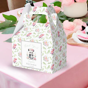 Baby Panda Peonies Jungle Baby Shower Favor Box
