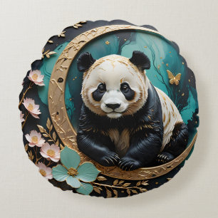 Baby Panda Round Pillow