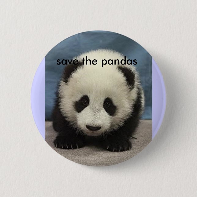 baby_panda, save the pandas 2 inch round button (Front)