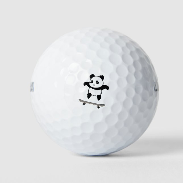 Baby Panda Skateboard Golf Balls (Front)