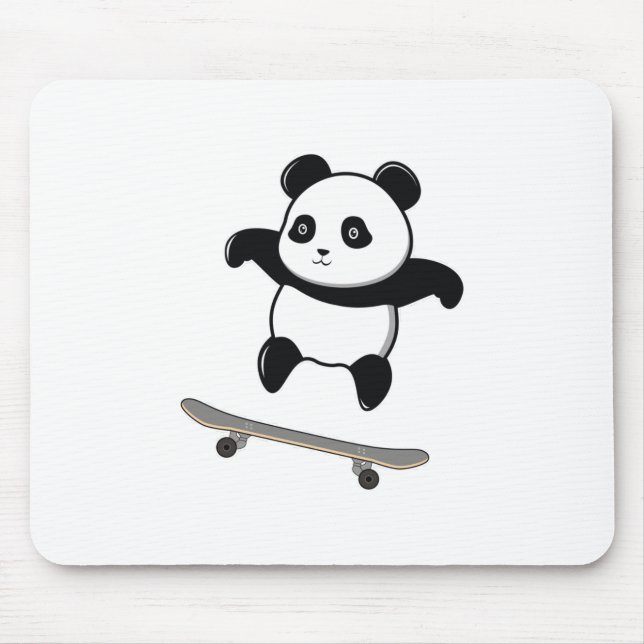 Baby Panda Skateboard Mouse Pad (Front)