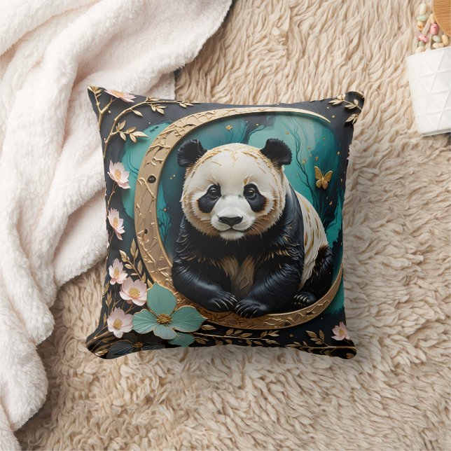 Baby Panda  Throw Pillow (Blanket)