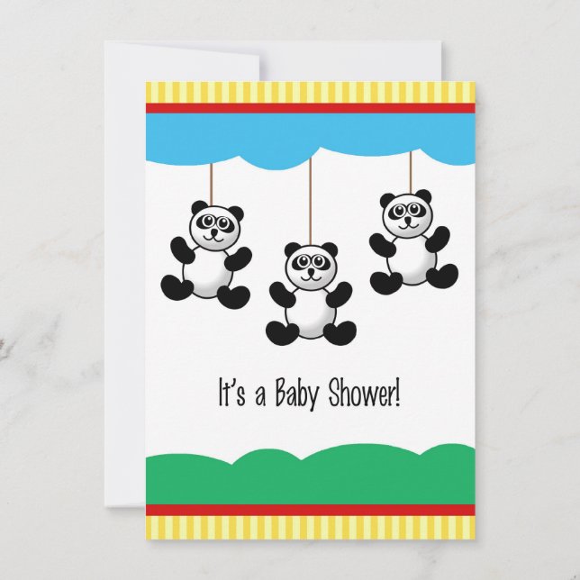Baby Pandas Baby shower Invitation (Dos)