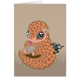 Baby pangolin with ant