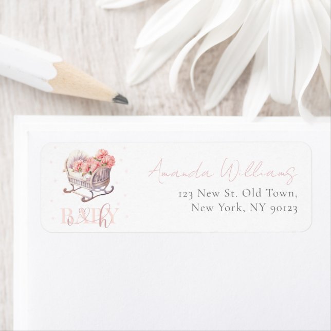 Baby Panier Baby shower floral adresse (En situation)