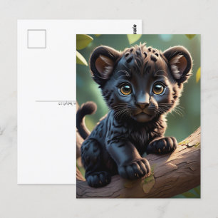 Baby panther in the Jungle, Postcrossing Postcard