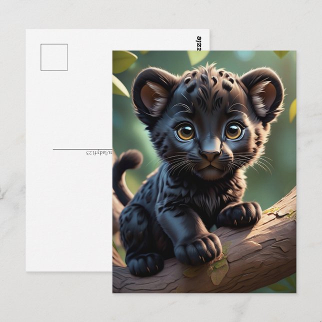 Baby panther in the Jungle, Postcrossing Postcard (Front/Back)