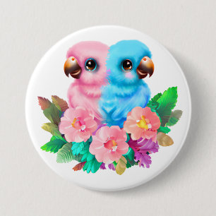 Baby Parrot Twins 3 Inch Round Button