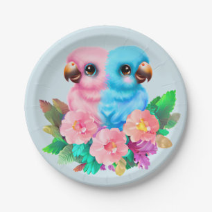 Baby Parrot Twins Paper Plate