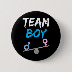 Baby Party Gender Reveal Party Team Boy Funny Gend 2 Inch Round Button