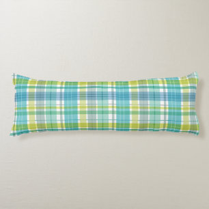 Baby Pastel Plaid Blue Green Body Pillow