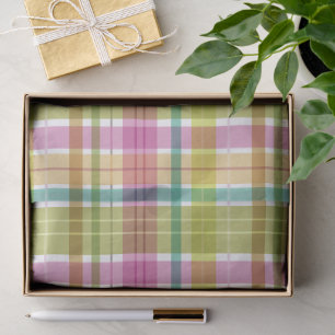 Baby Pastel Plaid Blue Green Pink Tissue Paper
