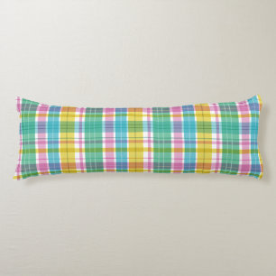 Baby Pastel Plaid Pink Blue Green Body Pillow