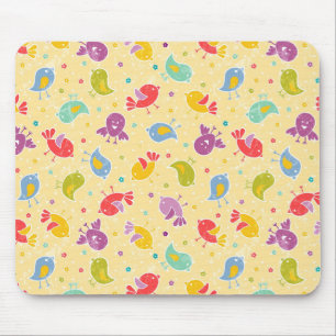 Baby pattern with cute birds mouse pad