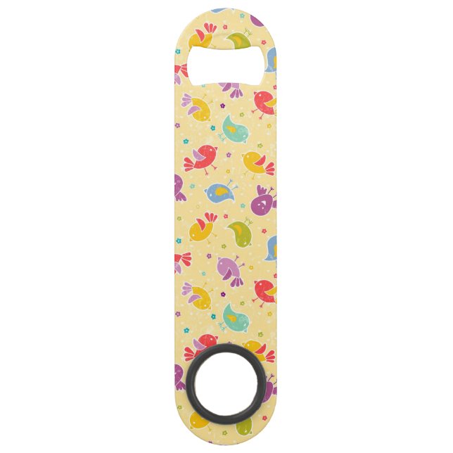 Baby pattern with cute birds speed bottle opener (Front)