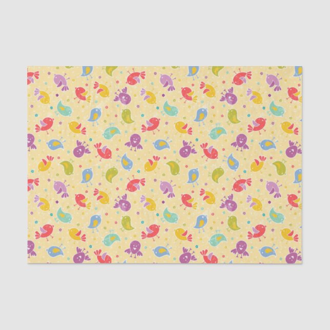 Baby pattern with cute birds tissue paper (Front)
