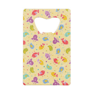 Baby pattern with cute birds wallet bottle opener
