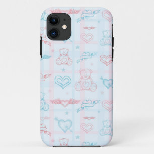 baby pattern with teddy bear iPhone 11 case