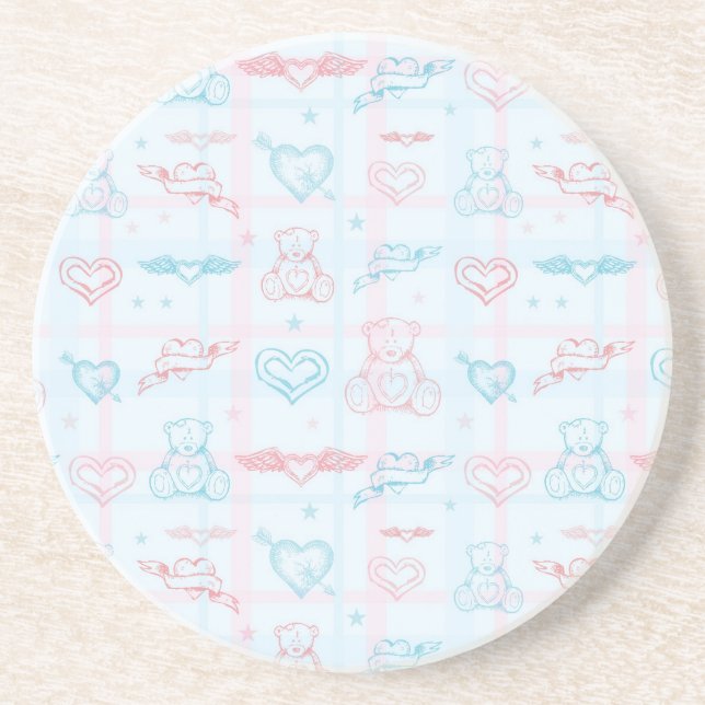 baby pattern with teddy bear coaster (Front)