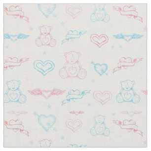 baby pattern with teddy bear fabric