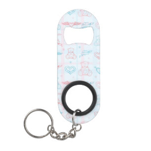 baby pattern with teddy bear mini bottle opener