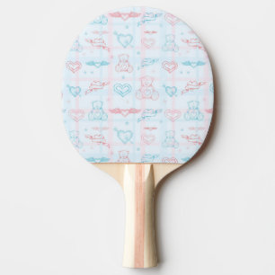 baby pattern with teddy bear ping pong paddle