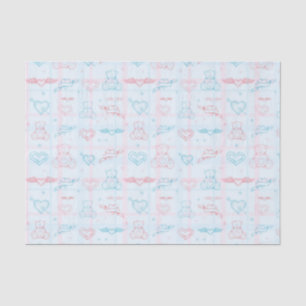 baby pattern with teddy bear tissue paper