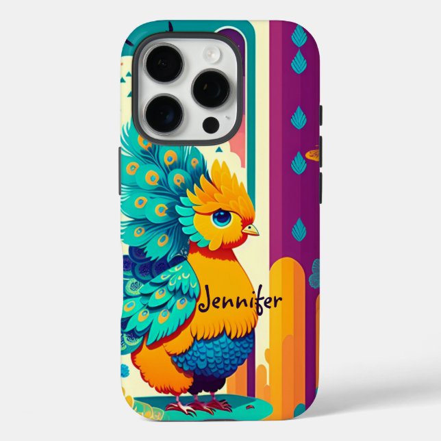 Baby peacock design with custom name Case-Mate iPhone case (Back)
