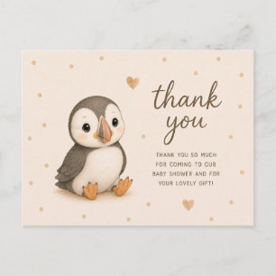 Baby Penguin Baby Shower Thank You Postcard