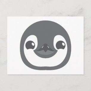 baby penguin face postcard