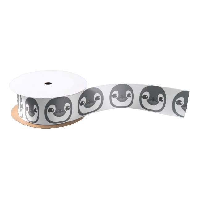 baby penguin face satin ribbon (Spool)