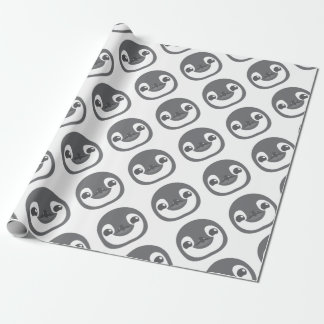 baby penguin face wrapping paper