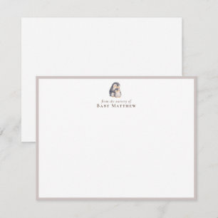 Baby Penguin Nursery Flat Note Card