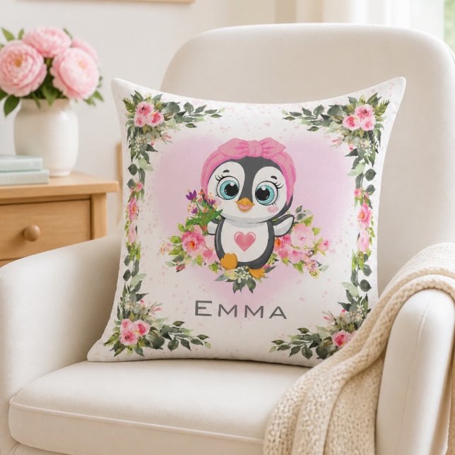 Baby Penguin | Personalized Throw Pillow (Creator Uploaded)
