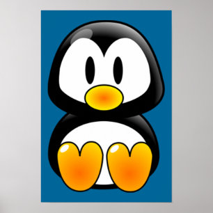baby penguin tux poster
