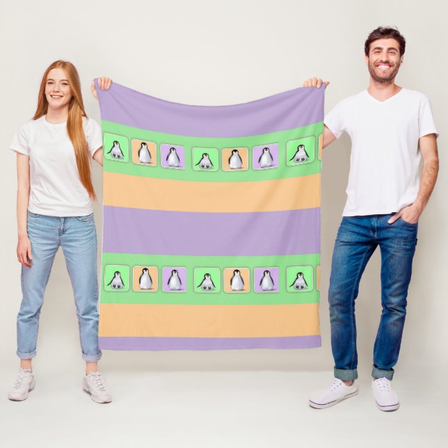 Baby Penguins Fleece Blanket (In Situ)