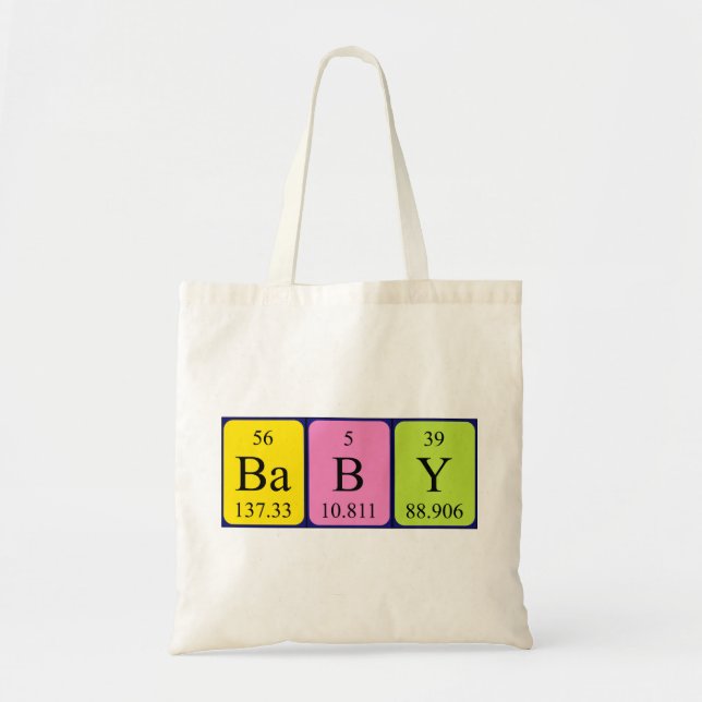 Baby periodic table name tote bag (Front)