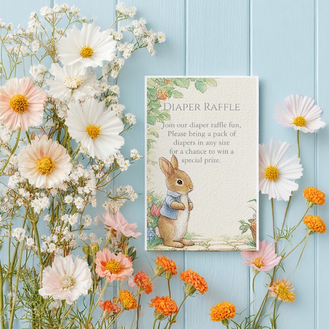 Baby Peter Rabbit Garden Diaper Raffle Enclosure Card (Creator Uploaded)