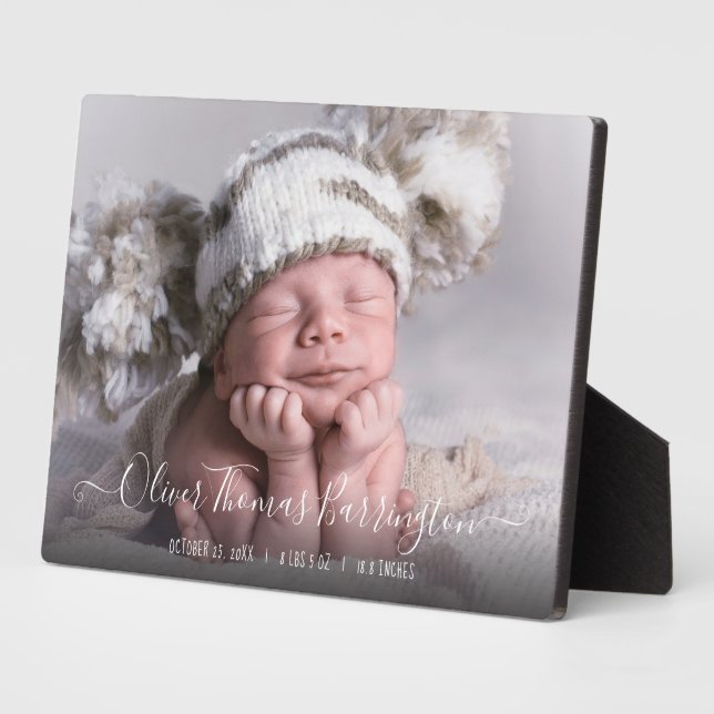 Baby Photo and Birth Stats Plaque (Side)
