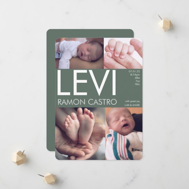 BABY PHOTO ANNOUNCMENT ANNOUNCEMENT (Front/Back In Situ)