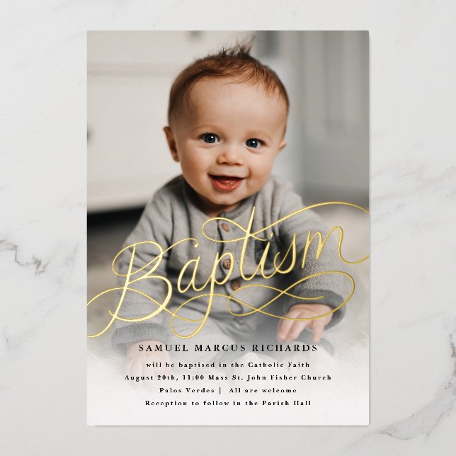 Baby Photo Baptism Gold (Front)