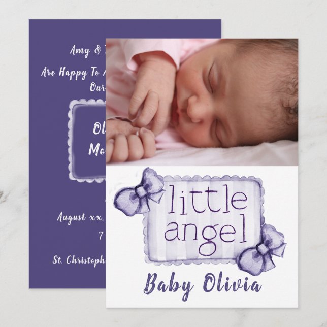 Baby Photo Birth Announcement (Front/Back)