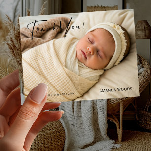 Baby Photo Birth Announcement Modern Postcard